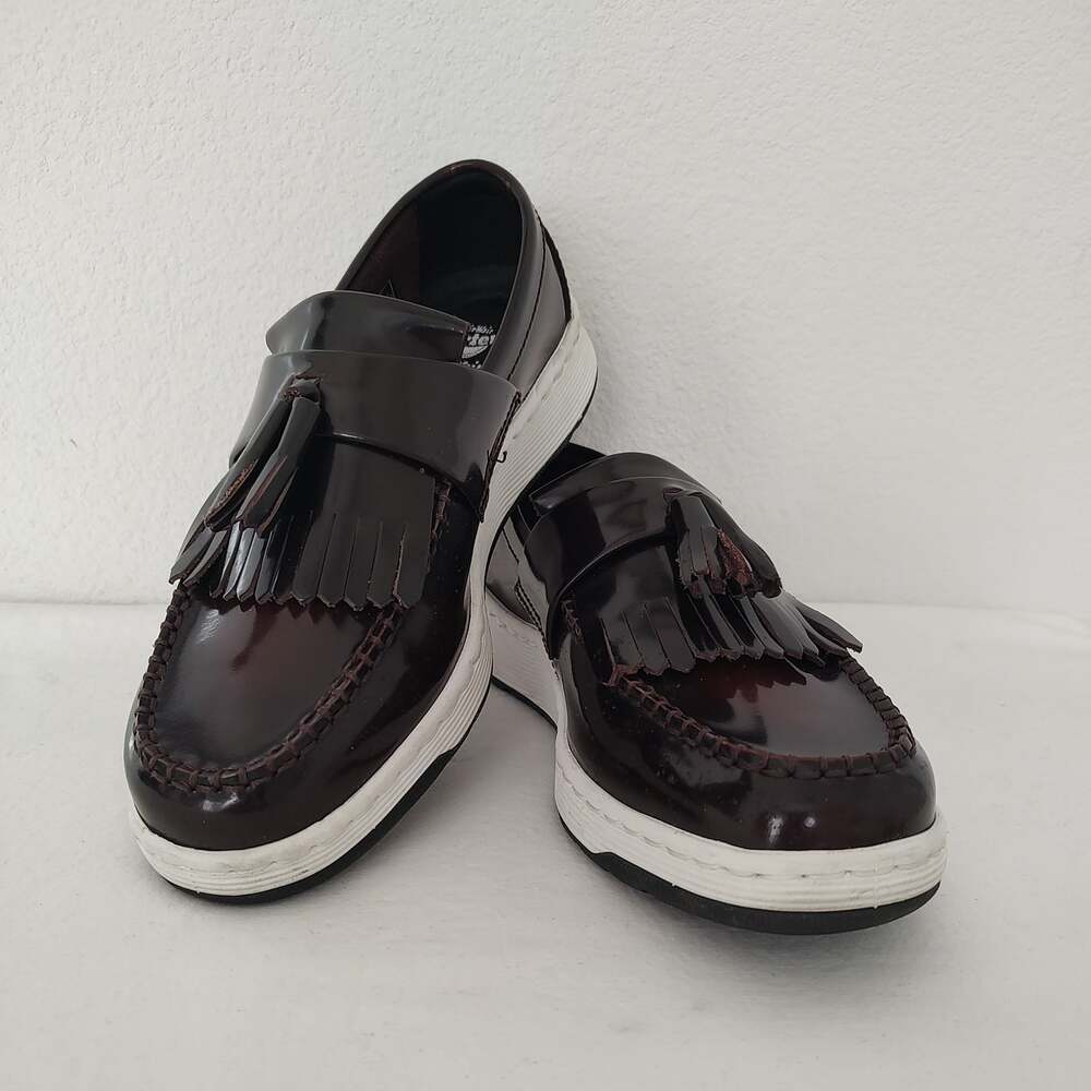 Dr. Martens Edison Burgundy Tassel Loafer Soft Wair Leather Slip On Sz US 6M 7L